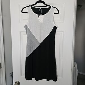 Chic Black and Gray Women's Mini Dress Size M